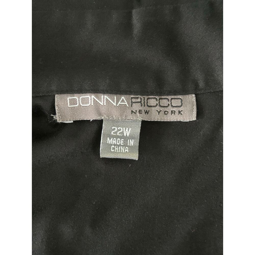 Donna Ricco 1/2 Sleeve Midi Black White A Line Pleated Dress Plus Sz 22 3X - Picture 4 of 5